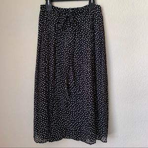 Zara Polka Dot Button Down Tie Front Skirt